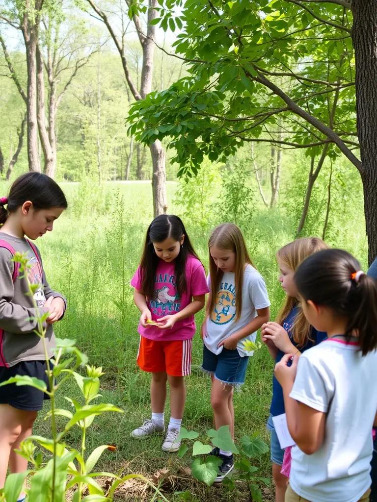 A group of students learning about wetland ecosystems during a field trip, emphasizing the educational programs offered by the Morgan Duke Conservation Society.